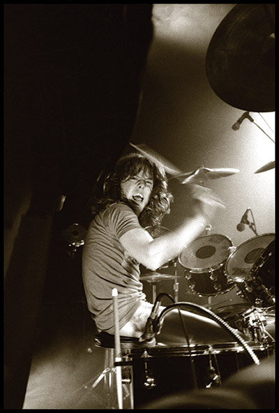 Metallica: Lars Ulrichon stage at The Stone in San Francisco, 1983