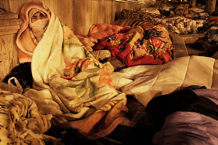 24 hours in pics: Protesters camp out overnight outside the prime minister's office in Tunis