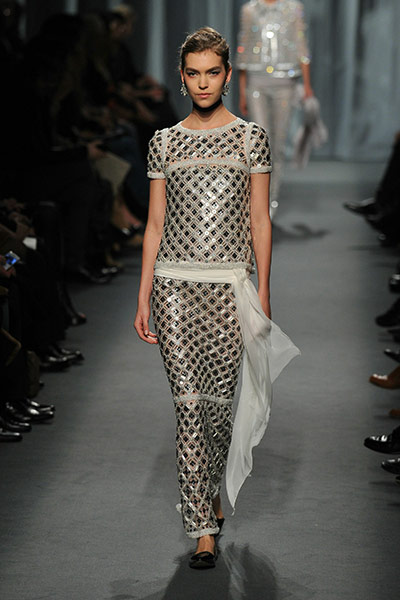 Fashion Week 25th Jan: A model walks the runway during the Chanel show