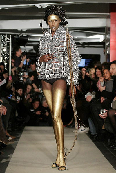 Fashion Week 25th Jan: A model walks the runway during the Maurizio Galante show