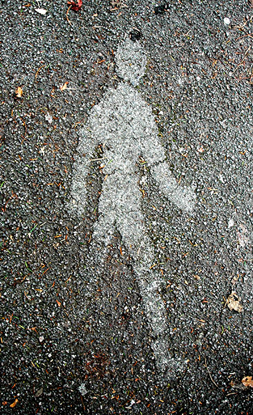 In pictures: Loss: Painted sign for pedestrian route