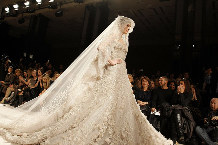 Fashion Week Jan 26th: A model walks the runway during the Elie Saab show