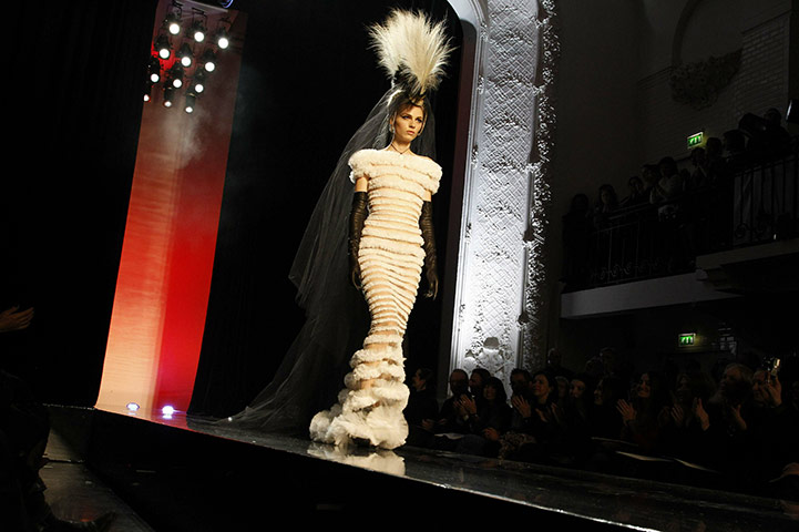 Fashion Week Jan 26th: A model walks the runway during the Jean-Paul Gaultier