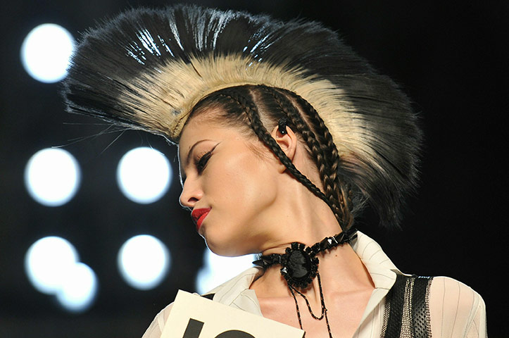 Fashion Week Jan 26th: A model walks the runway during the Jean-Paul Gaultier show