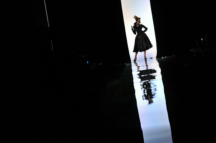 Fashion Week Jan 26th: A model walks the runway during the Jean-Paul Gaultier show