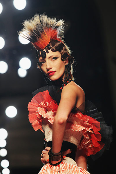 Fashion Week Jan 26th: A model walks the runway during the Jean-Paul Gaultier show