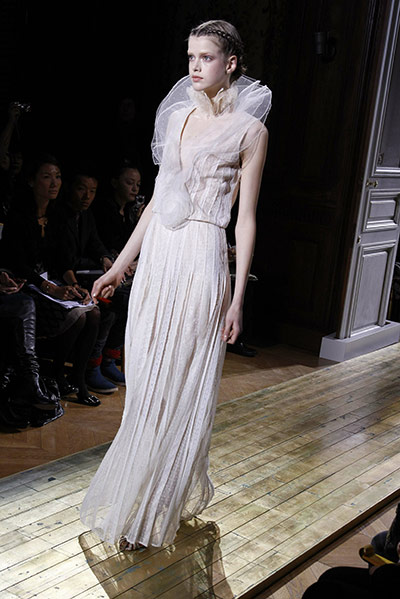 Fashion Week Jan 26th: A model at the Valentino show