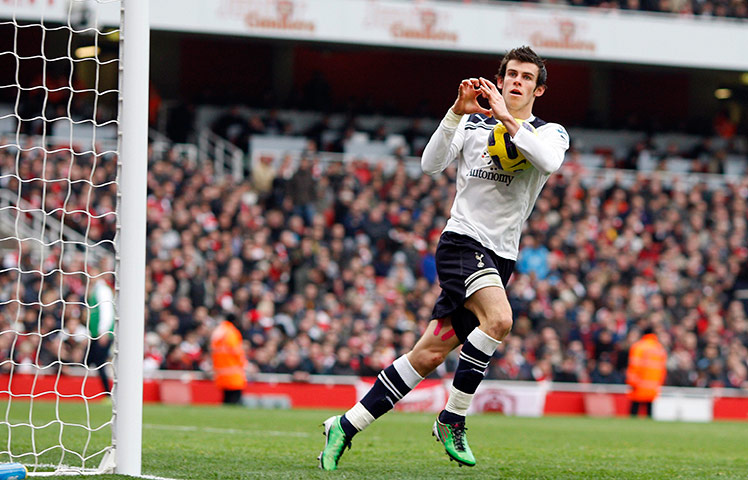 Gareth Bale Year: Gareth Bale celebrates scoring Tottenham Hotspur's first goal
