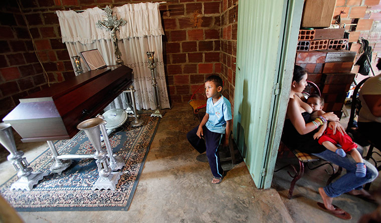 24 hours in pictures: Coffin in a home in Sardinata, Colombia