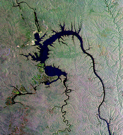 Satellite Eye on Earth: the Bratsk Reservoir in southeastern Siberia, Russia