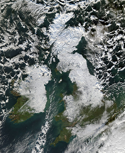 Satellite Eye on Earth: Snow lingered in Great Britain and Ireland 