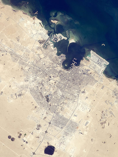 Satellite Eye on Earth: The old and new zones of Doha, the capital city of Qatar