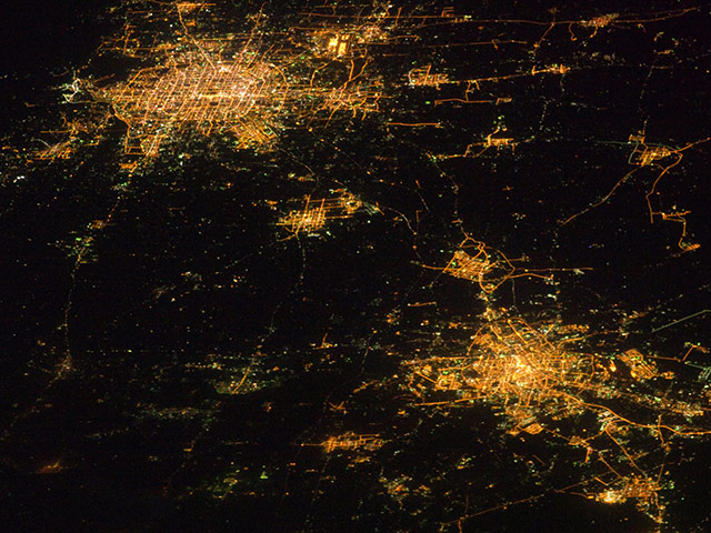 Satellite Eye on Earth: Beijing and Tianjin ,by night