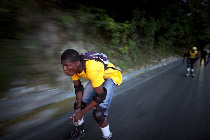 24 hours in pix: rollerblading in Haiti
