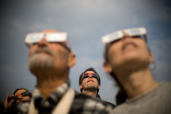 eclipse: Israelis watch at a partial solar eclips