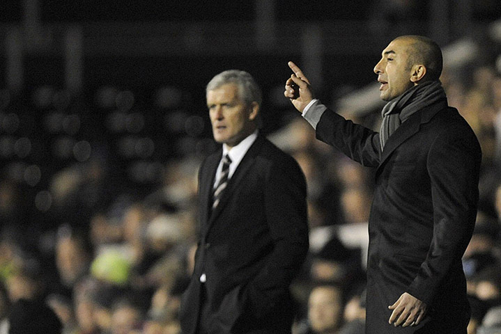 Tuesday Premier League: West Brom's Roberto Di Matteo and Fulham's manager Mark Hughes