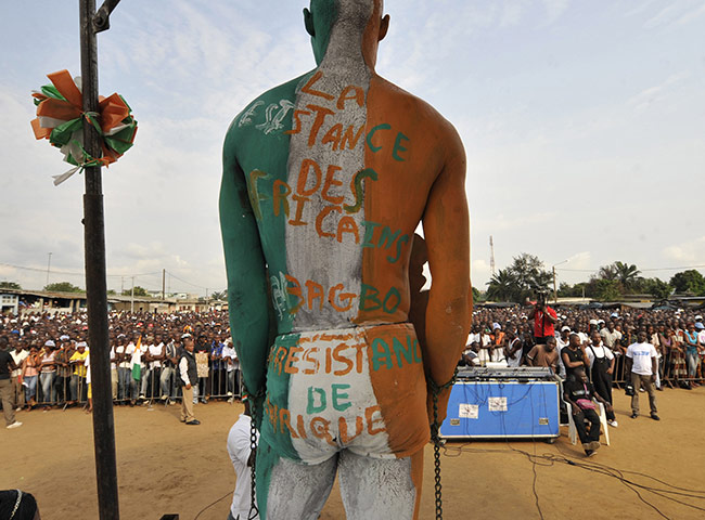 Ivory Coast crisis: supporter of Charles Ble Goude, street lieutenant of Laurent Gbagbo