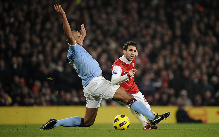 Arsenal v Manchester City: Vincent Kompany fouls Cesc Fabregas