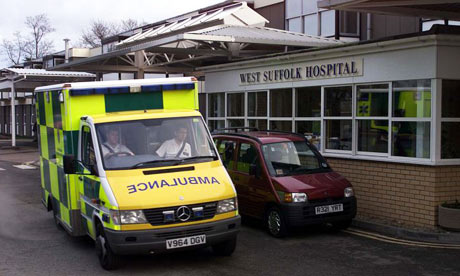 West Suffolk hospital In Bury St Edmunds where a woman has died of swine flu after giving birth