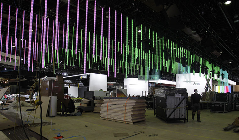 Business week in pictures: Construction work at the North American International Auto Show in Detroit
