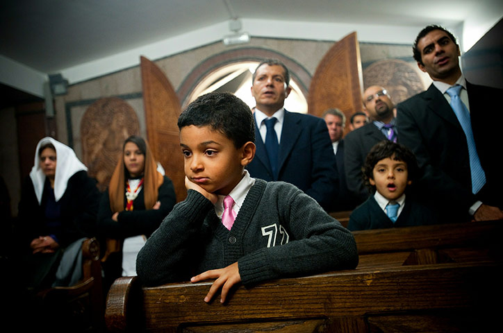 Orthodox Christmas: Worshippers attend a Coptic Orthodox Christmas mass, Rome