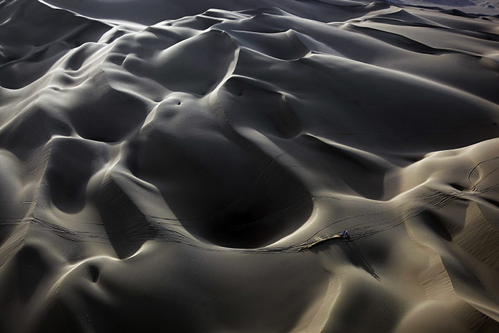 24 Hour: A motorcyclist during the 2011 Argentina-Chile Dakar rally