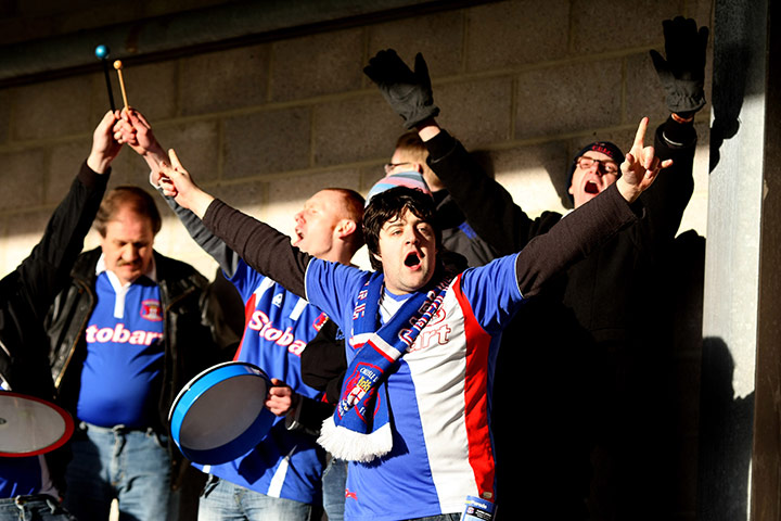 Torquay v Carlisle: Carlisle United fans cheer on their team