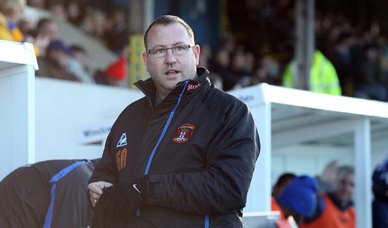 Torquay v Carlisle: Carlisle United manager Greg Abbott gets ready before kick-off