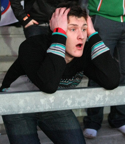 Torquay v Carlisle: A Carlisle United supporter shows a look of frustration