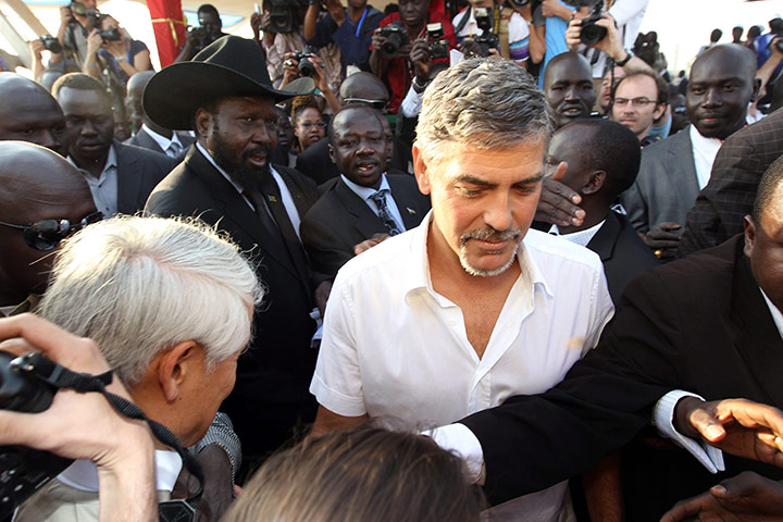 Sudan referendum: George Clooney with President Salva Kiir Mayardit