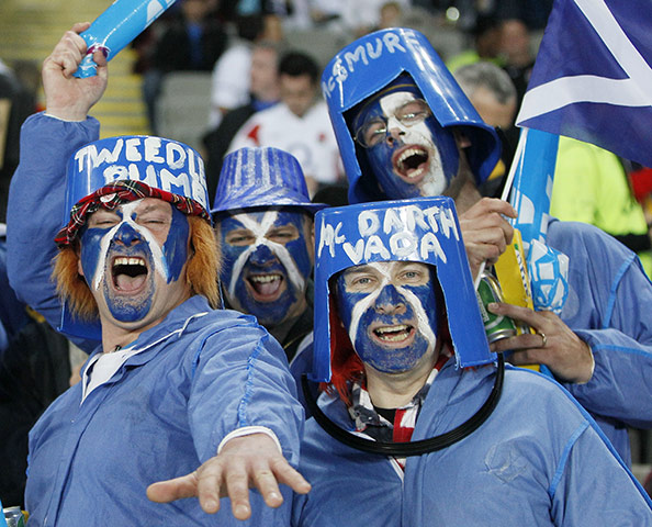 England v Scotland: Scotland fans at the World Cup match against England