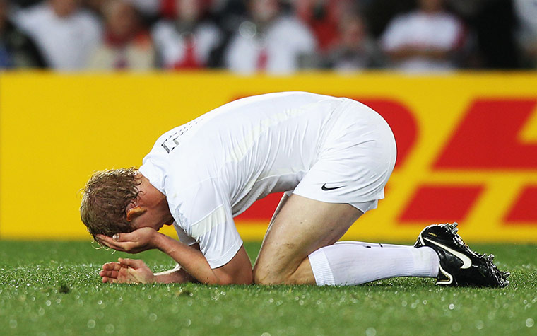 England v Scotland: Lewis Moody goes down after taking a hit to the face