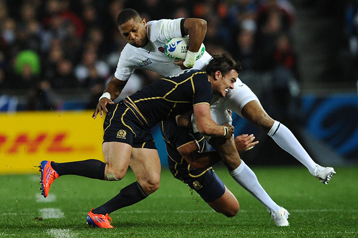 England v Scotland: Max Evans takes down Delon Armitage 