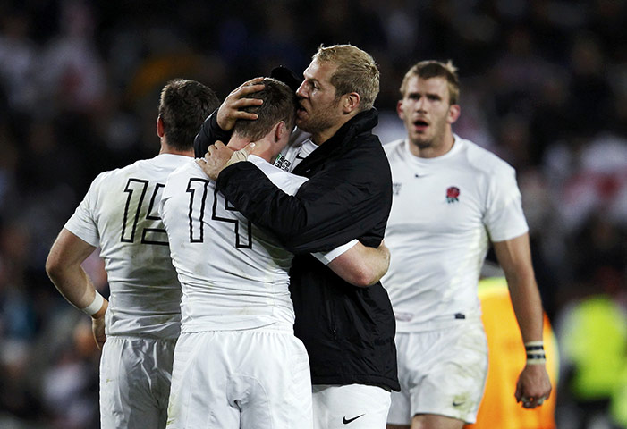 England v Scotland: England's James Haskell hugs Chris Ashton after winning against Scotland