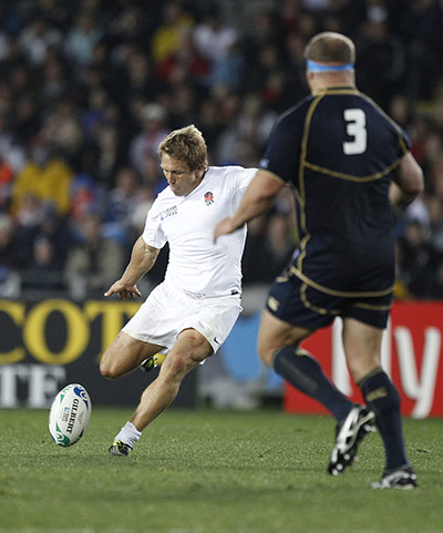 England v Scotland: England's Jonny Wilkinson takes a drop shot