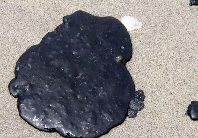 new zealand oil spill: Oil from stricken cargo ship the Rena has begun washing up on the beacc