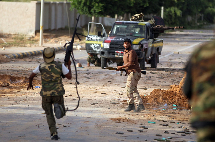 Sirte battles: Libyan rebels fighters during heavy battles in Sirte