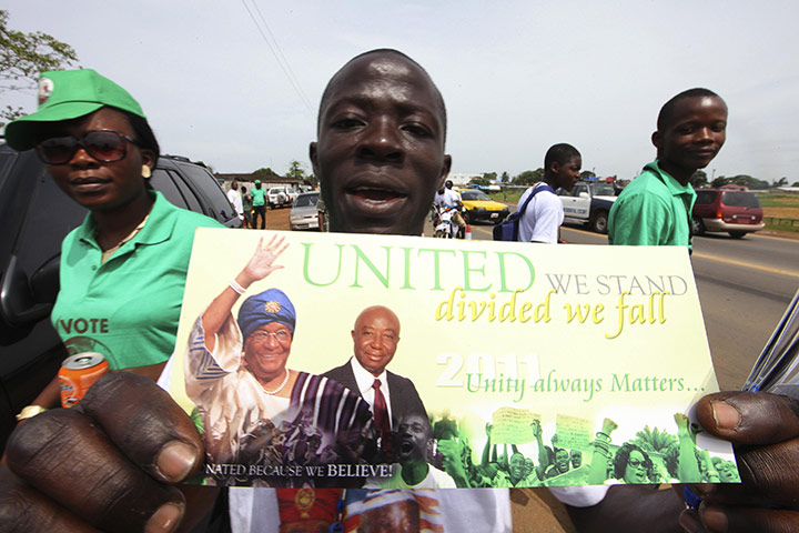 Elections in Liberia: A supporter of Ellen Johnson-Sirleaf