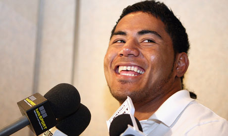 Manu Tuilagi jumped off a ferry about to berth in Auckland and swam to a 