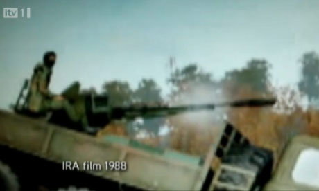 Scene from the flagship ITV investigative documentary 'Exposure - Gaddafi and the IRA'