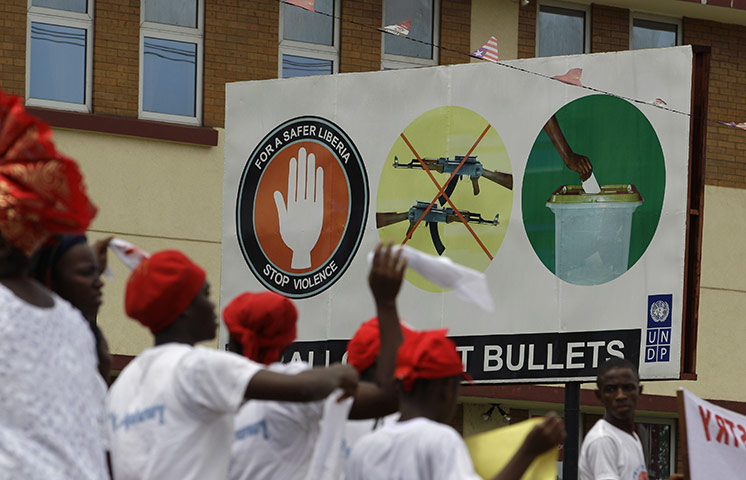 Liberia elections: Members of a church group calling for peaceful elections