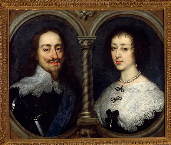 The history of lace: Charles I and Henrietta Maria of England by Anthonie van Dyce, 1624-1649