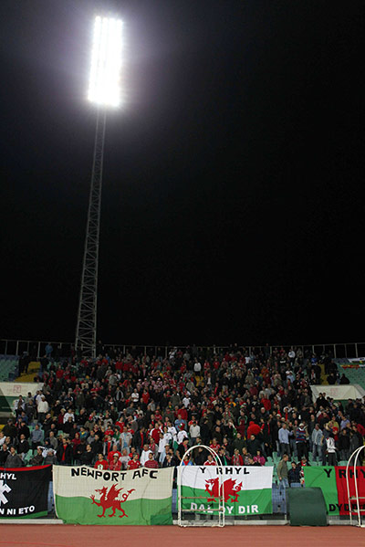 Euro 2012 Qualifiers: Wales fans in the stadium against Bulgaria