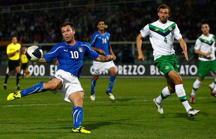 Euro 2012 Qualifiers: Antonio Cassano scores for Italy against Northern Ireland