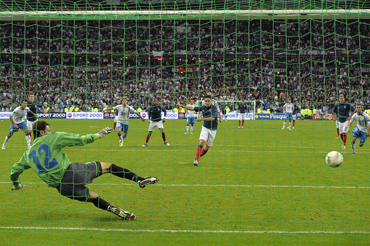 Euro 2012 Qualifiers: Samir Nasri scores from the penalty spot against Bosnia-Herzegovina