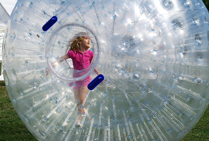In pictures: : girl in plastic ball