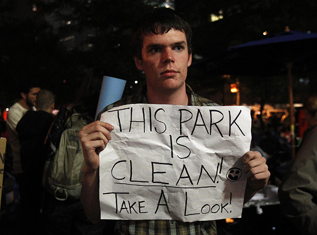 Occupy Wall Street: An Occupy Wall Street campaign demonstrator