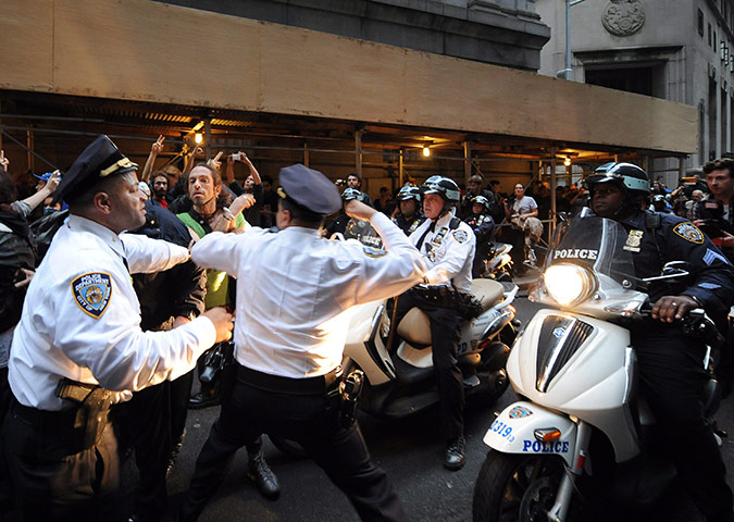 Occupy Wall Street: New York City Police Department Inspector Cardona hits Felix Rivera