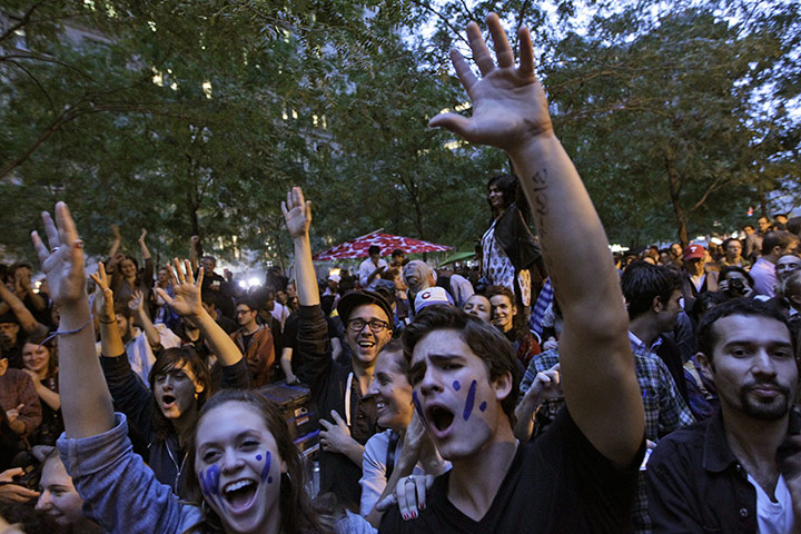 Occupy Wall Street: Protesters react to the announcement that they would not have to leave