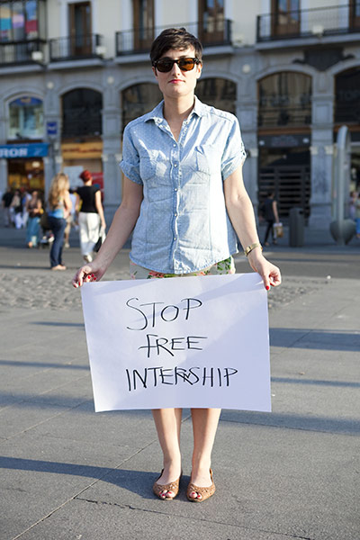 Protest banners: Madrid: 